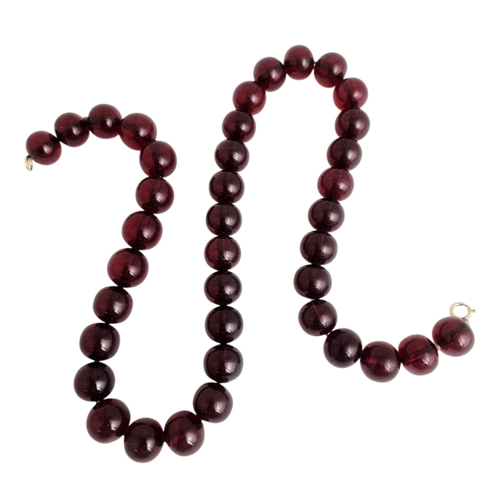 Amber Bakelite Beaded Necklace (1 of 4)