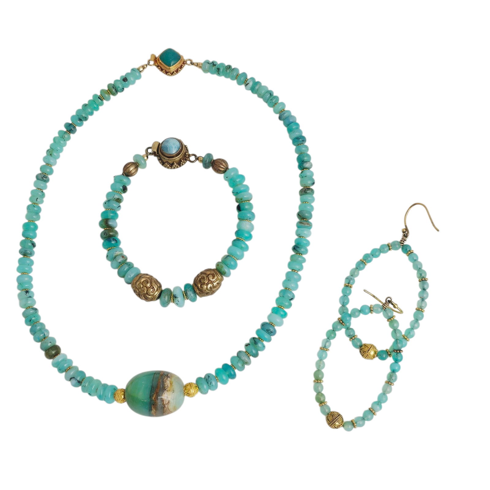 Peruvian Opal, 14k, Gilt Jewelry Suite (1 of 10)