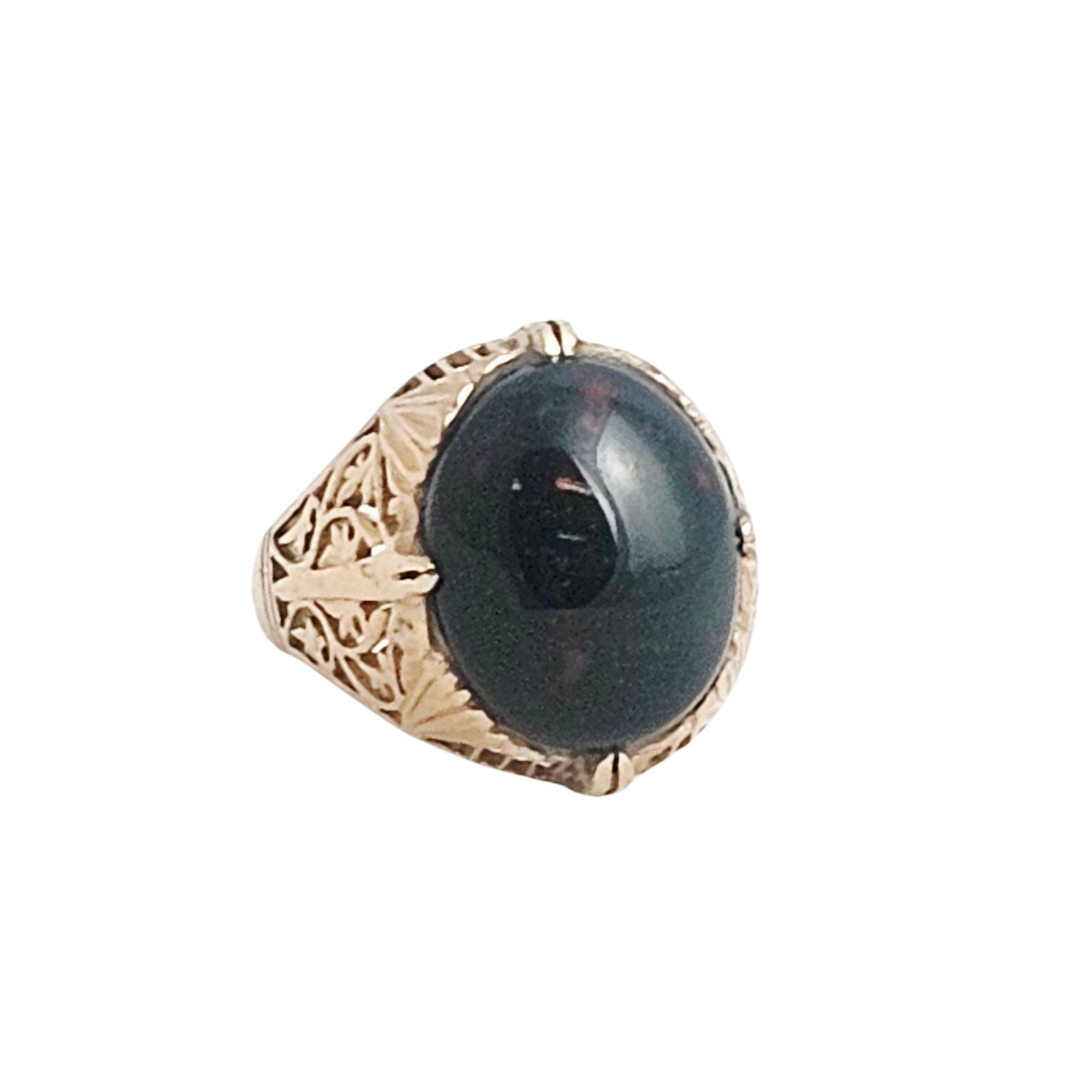 Gent's Edwardian Bloodstone, 14k Yellow Gold Ring (1 of 7)