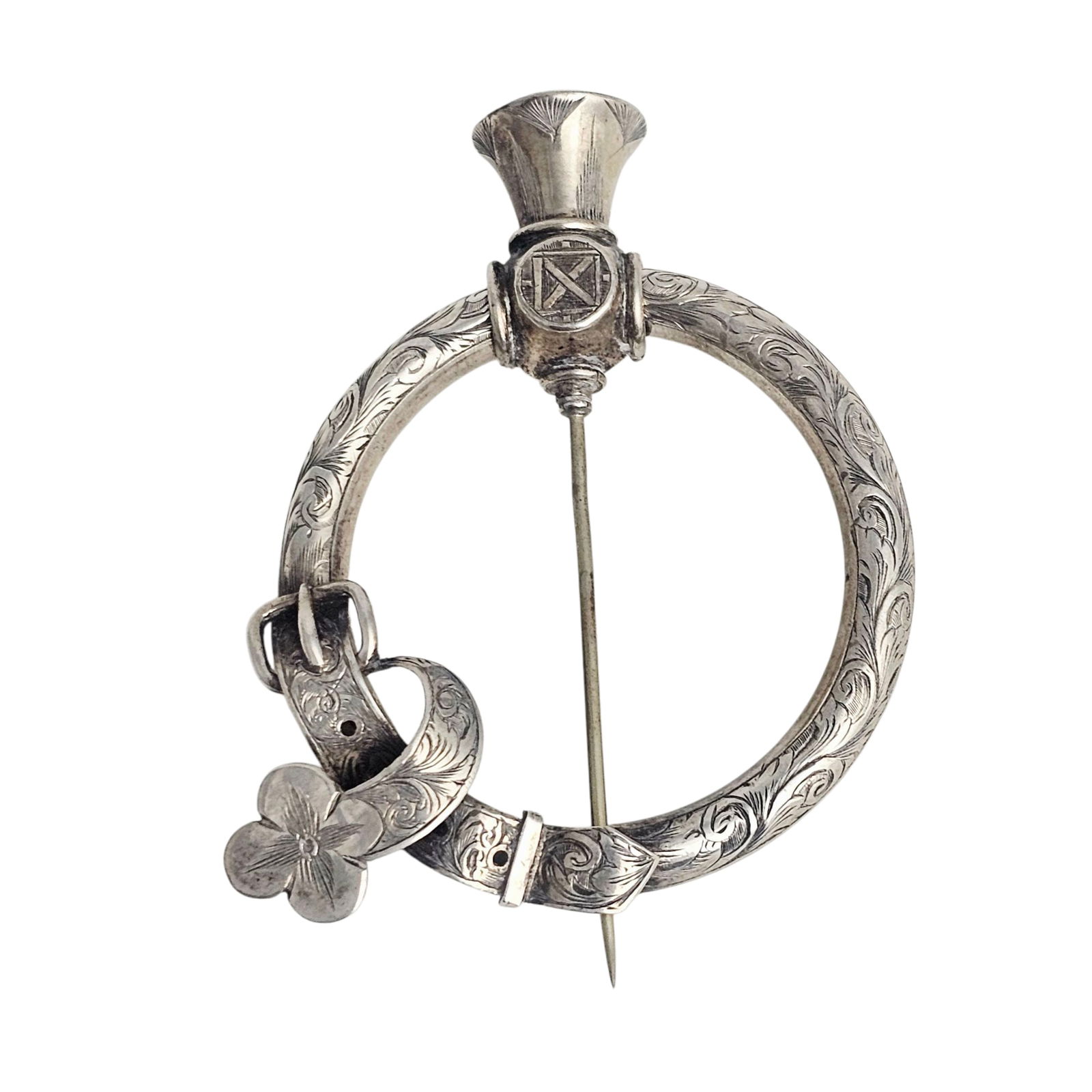 Victorian Scottish Sterling Silver Pennanular Brooch (1 of 5)