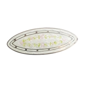 Edwardian Guilloche White Flower Brooch