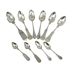 (Lot of 10) Assorted Antique Coin Silver Flatware Spoons