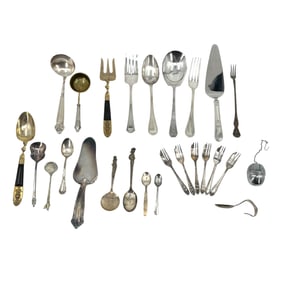 (Lot of Approx 26) Sterling Silver and Silverplate Flatware
