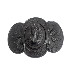 Victorian Gutta Percha Cameo Pin Pendant