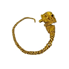 Roman Imperial Antiquities High Karat Gold Bullshead earring