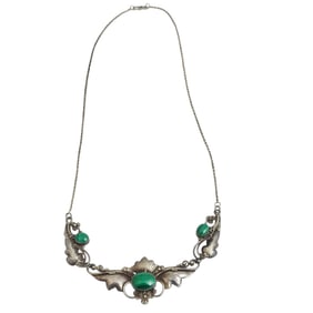 Malachite, Sterling Silver Necklace