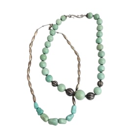 (Lot of 2) Sterling & Turquoise Necklaces