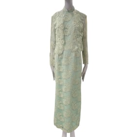 Light Green Cheongsam with Lace Overpiece