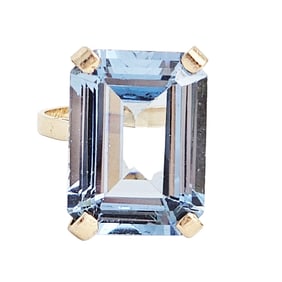 Vintage Synthetic Spinel, 14k Yellow Gold Ring