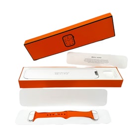 Hermes Orange Silicone Apple Watch Band Series Seven