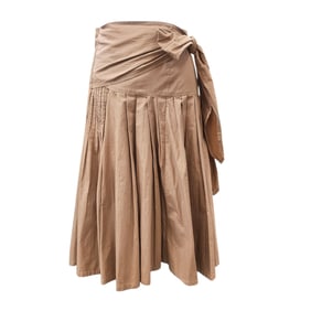 Dries Van Noten Brown Pleated Skirt
