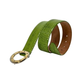 Dolce and Gabbana Green Snakeskin Modernist Belt