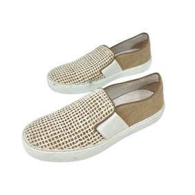 Chanel Two-tone Beige and White Slip-Ons