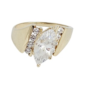 Cubic Zirconia, 14k Yellow Gold Ring