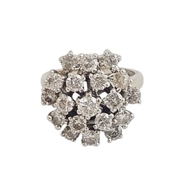 Mid-Century Diamond, 14k White Gold Ring