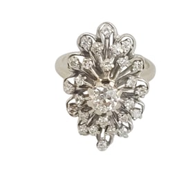 Estate Diamond, 14k White Gold Ring