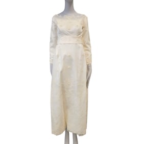 Vintage Polyester and Lace Bridal Gown