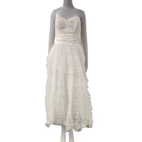 1950's Style Strapless Ruched Tulle Bridal Gown