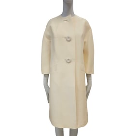 Vintage 1960's Maison Mendessolle White Opera Coat
