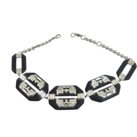 Vintage Alexis Bittar Rhinestone, Resin Necklace
