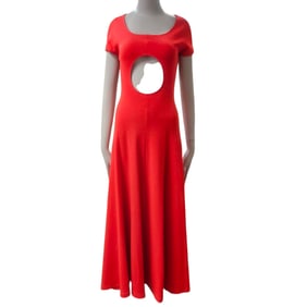 60-70's Stephen's Burrows for Bonwit Teller Red Modernist "Hole" Dress