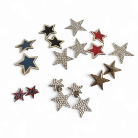 Vintage Star Clip Ons, Includes Pair Marked Richard Kerr