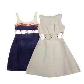 (Lot of 2) 1960's Modernist Peekaboo Dress Group