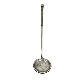 Hawaiian Kalakaua I King of Hawaii 1/2 Dollar .900 Silver Coin 1883 Souvenir Spoon