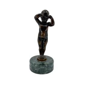 Continental Bronze Figural Statue of a Baby