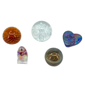 (Lot of 5) Art Glass Paperweights
