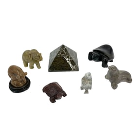 (Lot of 7) Mid-Late 20th Century Assorted Stone Carvings