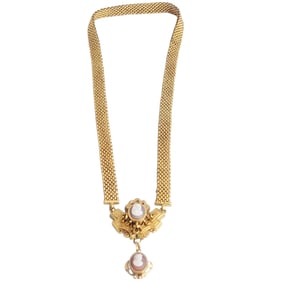 Victorian Hardstone Cameo, Gold-Filled Necklace