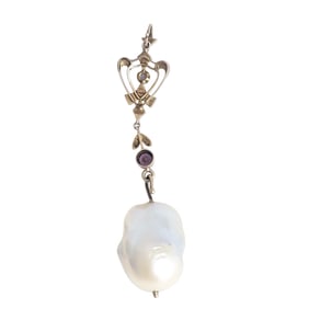 Amethyst, Seed Pearl, Freshwater Pearl, 14k Pendant