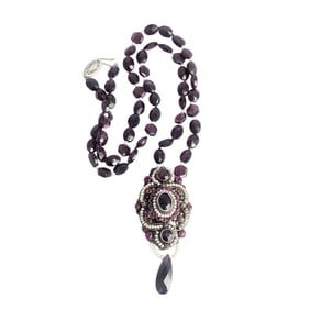 Austro-Hungarian Garnet, Seed Pearl Necklace
