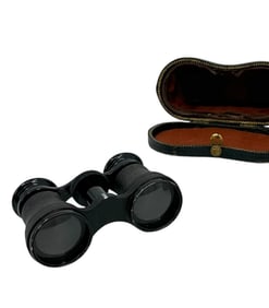 Late 19th/Early 20th Century Eurekascope Lemaire Fabt. Opera Glasses with Leather Fitted Case