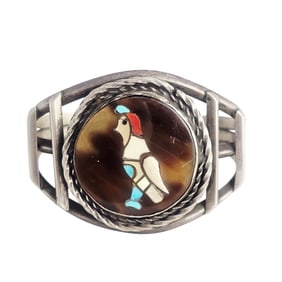Zuni Multi-Stone, Silver Cuff Bracelet