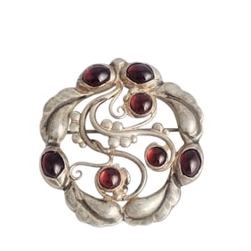 Garnet, Sterling Silver Pin , Georg Jensen