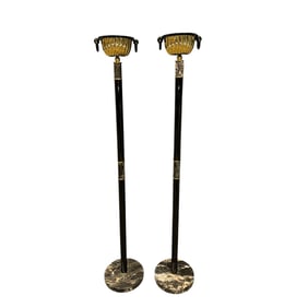 (Lot of 2) Pair of Hollywood Regency Torchiere Floor Lamps