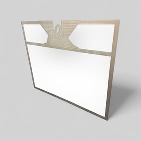 Circa 1980 Etched and Frosted Glass Large Mirror