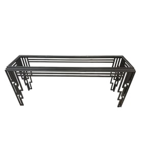 Contemporary Art Deco Style Metal and Glass Console Table