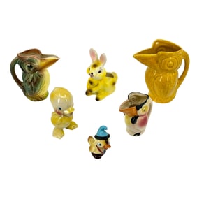 (Lot of 6) Japanese and American Mid-Century Pottery Group