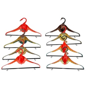 (Lot of 8) Vintage Lacquer Coat Hangers, Various Bird Forms
