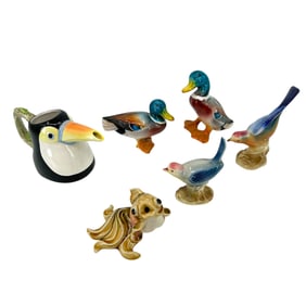 (Lot of 6) Mid-Century Ceramic Bird Figurine Group