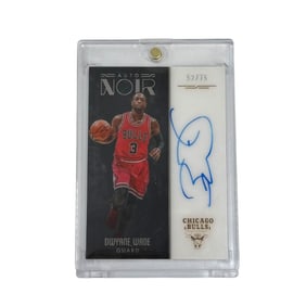Dwayne Wade Chicago Bulls Autographed Card "Auto Noir" by Panini, 52/75