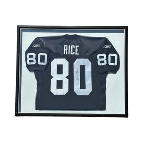 (Lot of 2) Circa 2000 Raiders Autographed Jersey Group, Tim Brown and Jerry Rice w/COA