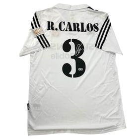 Signed Roberto Carlos #3 Real Madrid Adidas Soccer Jersey, Beckett Verified