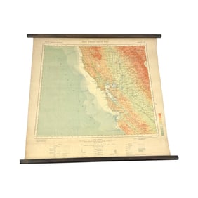 1914 Colorized United States Geographical Survey Map of California