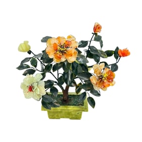 Chinese Hardstone Bonsai Tree