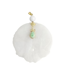 Jade, 14k Yellow Gold Pendant