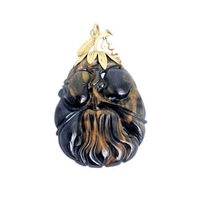 Chinese Tiger's Eye, 14k Yellow Gold Pendant